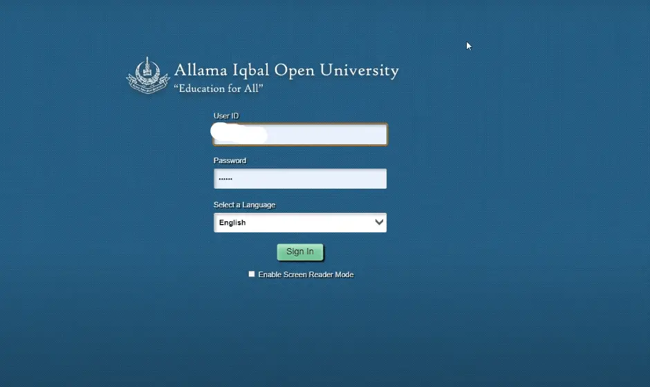 aiou result 2 login