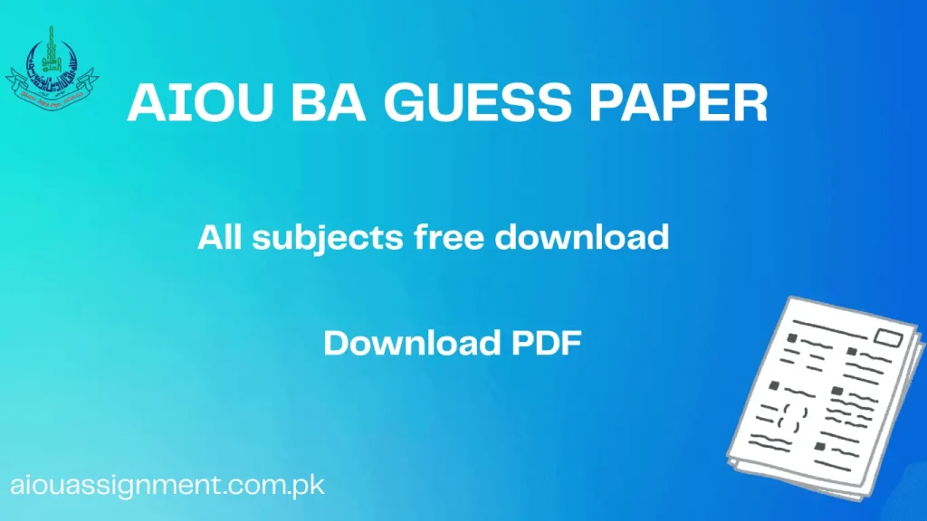 aiou guess paper 2 AIOU BA Guess papers